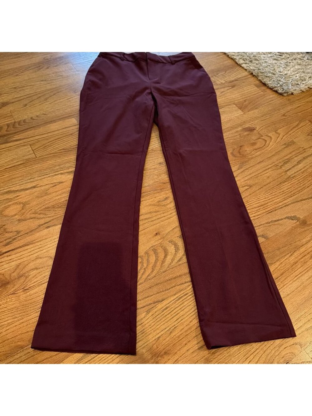 NINE WEST WOMENS BURGUNDY RED BARELY BOOTCUT PANTS MID RISE SIZE 2 NEW